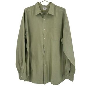 J. Crew Green And White Striped Button-Down Shirt Size XL (17 - 17 1/2)